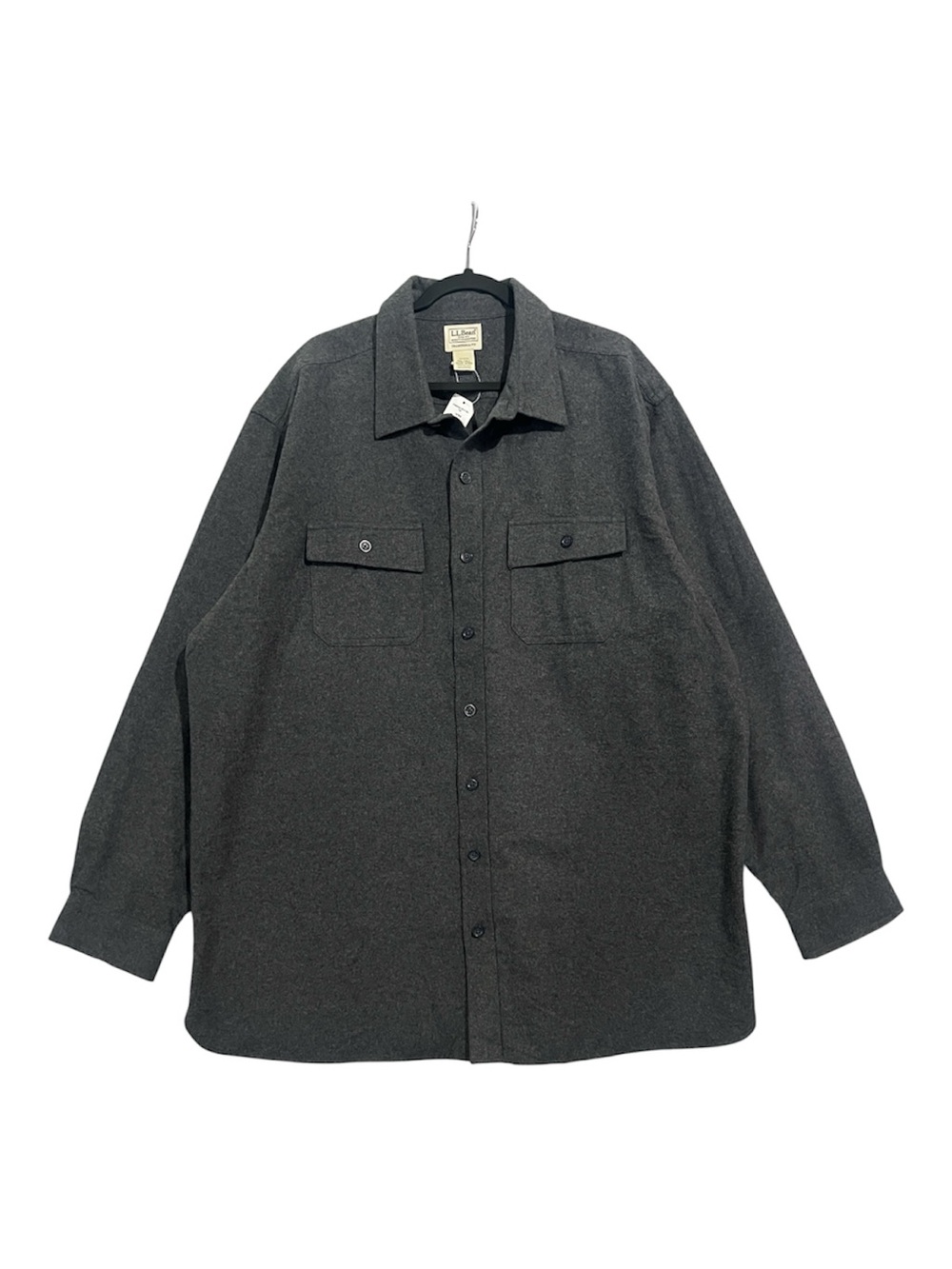LL Bean Chamois Shirt Men’s XXL Tall Gray Traditional Fit Flannel Jacket 187924